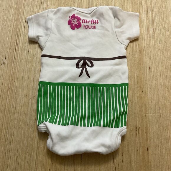 SARA KETY BABY GIRLS ONE-PIECE 0-6 MONTHS HULA LUAU ALOHA Coconut - Picture 3 of 3